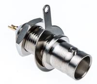 r141559000w Radiall R141 Series Straight 50Ω Panel Mount Bulkhead Fitting BNC Connector, jack, Nickel, Solder Termination