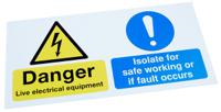 763-1711 RS PRO Electrical Hazard Warning Sign (English)