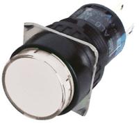 al6m-m14p-w Idec Illuminated Push Button Switch, Momentary, Panel Mount, 16.2mm Cutout, SPDT, White LED, 250V, IP65