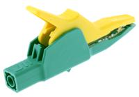 972405188 Hirschmann Test & Measurement Crocodile Clip 4 mm Connection, Brass Contact, 32A, Green/Yellow