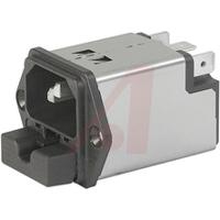 522010233 Schurter 10A, 250 V ac Male Panel Mount Filtered IEC Connector 5220.1023.3, Quick Connect 2 Fuse