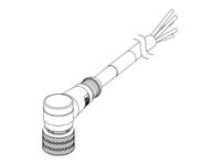 1200060007 Brad from Molex Female 3 way M12 to Male 3 way Free End Sensor Actuator Cable, 2 m