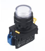 yw1l-a2e10qm3pw Idec YW Series Illuminated Push Button Complete Unit, Panel Mount, 22mm Cutout, SPST, IP65