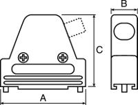 mhdvsl25-k MH Connectors MHDVSL Series Zinc Angled D Sub Backshell, 25 Way, Strain Relief