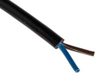 492-014 RS PRO 3182Y 1 mm² 2 Core Power Cable, H05VV-F, Black PVC, 100m