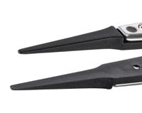 242cfrsa1 ideal-tek 130 mm, PA66/CF30 (Tip), Stainless Steel (Body), Flat; Rounded, ESD Tweezers