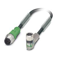 1694910 Phoenix Contact Male 3 way Straight Plug M12 to Female 3 way Angled Socket M8 Sensor Actuator Cable, 3 m