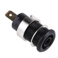 233000-21 Staubli Black Female Banana Socket, 4 mm Connector, Tab Termination, 24A, 1000V, Gold Plating