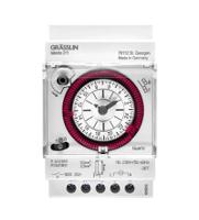 022810011 Grasslin Analogue DIN Rail Time Switch 110 → 230 V ac, 1-Channel