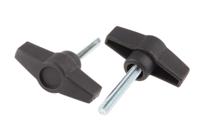 169-301 RS PRO Black Wing Clamping Knob, M6, Threaded Stud