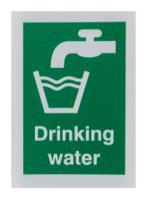 146-422 RS PRO Vinyl Polyester Sign Drinking Water Sign With English Text