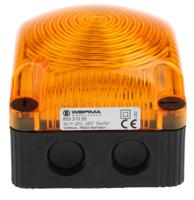 85331055 Werma BWM 853 Series Yellow Double Flashing Beacon, 24 V dc, Surface Mount, Wall Mount, LED Bulb, IP67