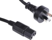 909-2178 RS PRO IEC C15 Socket to Type I Australian Plug Power Cord, 2m