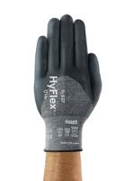 11537060 Ansell HyFlex 11-537 Black Fibreglass, High Performance Polyethylene, Nylon, Spandex (Liner) Work Gloves, Size 6,