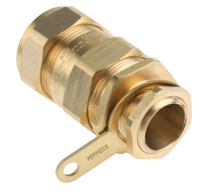 e1wfk225m25 Black Brass Cable Gland, M25 Thread, 20.3mm min., 27.4mm max., IP66