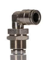 100490800 Norgren PNEUFIT 10 Series Straight Threaded Adaptor, Push In 8 mm to Push In 8 mm, Threaded-to-Tube Connection Style,