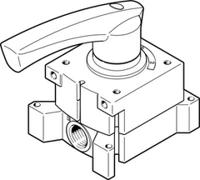 vher-h-b43c-g18 Festo Rod Lever 4/3 Closed Pneumatic Manual Control Valve VHER Series, G 1/8, 1/8, 3488204