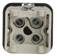 10420000 EPIC Heavy Duty Power Connector Insert, 10A, Male, H-A Series, 3 Contacts