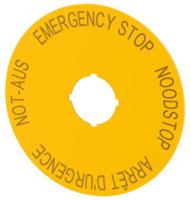 216467-m22-xak3 Eaton Emergency Stop Label for Use with Pushbuttons, Arrêt d'urgence - Emergency Stop - Noodstop - Not-Aus