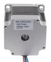 535-0423 RS PRO Hybrid, Permanent Magnet Stepper Motor, 1.0Nm Torque, 2.3 V, 1.8°, 56.4 x 56.4mm Frame, 6.35mm Shaft