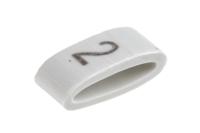 531-07853-hobs85-pvc-wh HellermannTyton HODS85 Slide On Cable Markers, Black on White, Pre-printed "2", 1.8 → 6.3mm Cable, 531-07853