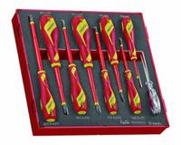 tedv909n Teng Tools Slotted Insulated Screwdriver Set, 9-Piece