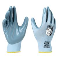 250bu-09 Unigloves Nitrex 250BU Blue Polyester Work Gloves, Size 9, Nitrile Coating