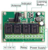 rem01-4ch-6-24v Seeit REM01-4CH-6-24V Relay Control Card Module 433MHz REM01-4CH-6-24V