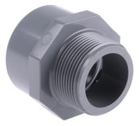 729911710 Georg Fischer Plastic Pipe Fitting, Straight Threaded Adapter, R 1 1/2in 1-1/2in