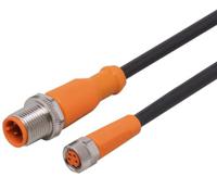 evc242 ifm electronic Male 4 way M12 to Female 4 way M8 Sensor Actuator Cable, 1m