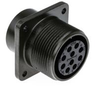 ms3102a-18-1s Amphenol Industrial, MS3102A, Copper Alloy 10 Way Box Mount MIL Spec Circular Connector Receptacle, Socket