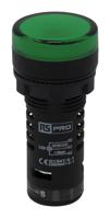 909-2506 RS PRO, Panel Mount Green LED Pilot Light, 22mm Cutout, IP65, Round, 110V ac/dc