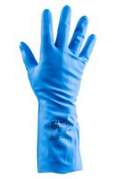 945 Polyco Healthline Blue Nitrile Work Gloves, Size 8, Nitrile Coating