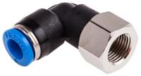 qslf-18-6-b Festo QS Series Elbow Threaded Adaptor, G 1/8 Female to Push In 6 mm, Threaded-to-Tube Connection Style, 153274