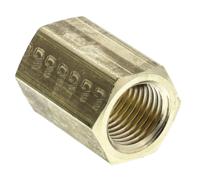0155-13-13 Legris Brass Pipe Fitting, Straight Threaded Coupler, Female G 1/4in to Female G 1/4in