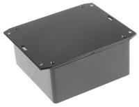1591uflbk Hammond 1591 Series Black Flame Retardant ABS Enclosure, IP54, Flanged, Black Lid, 120 x 120 x 55mm