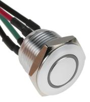 175-8530 RS PRO Illuminated Push Button Switch, Momentary, Panel Mount, 16mm Cutout, SPST, Red LED, 36V dc, IP67