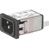 511015431 Schurter 15A, 125 V ac Male Snap-In Filtered IEC Connector 5110.1543.1, Quick Connect None Fuse