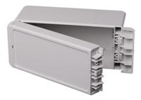 96014135-b-180809-pc-v0-7035 Bopla Bocube Series Light Grey Polycarbonate V0 Enclosure, IP66, IP68, IK07, Light Grey Lid, 191 x 80 x 90mm