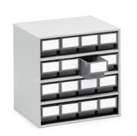 1630-3 Treston 16 Drawer Storage Unit, Plastic, 395mm x 400mm x 300mm, Grey