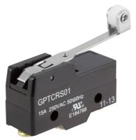 gptcrs01 ZF Long Roller Lever Micro Switch, Screw Terminal, 15 A @ 250 V ac, SPDT