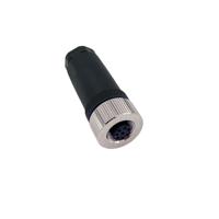 858fa08-203rau1 Norcomp Circular Connector, 8 Contacts, Free Hanging, M12 Connector, Plug, Socket, Female, IP66, M12 Series
