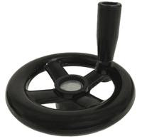 161-2028 RS PRO Black Phenoplast, Vegetal Fibre Reinforced Hand Wheel, 140mm diameter