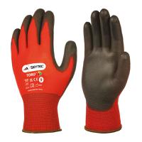 sky69 Skytec Black, Red Nylon 13 Gauge Nylon (Liner), Polyurethane Coated Glove, Size 9, Polyurethane Coating