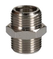 176-0987 RS PRO Brass Pipe Fitting, Straight Threaded Nipple, Male BSPP 3/8in to Male BSPP 3/8in