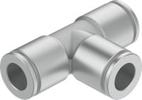 npqh-t-q12-e-p10 Festo Tee Tube-to-Tube Adaptor Push In 12 mm, Push In 12 mm to Push In 12 mm, Tube-to-Tube Connection Style, 578384