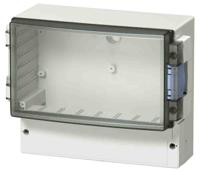 abs-2118-3-enclosure Fibox Grey ABS Enclosure, IP65, IK07, Smoked Grey Lid, 235 x 185 x 119mm