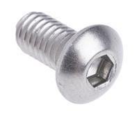 232-8170 RS PRO Stainless Steel Hex Socket Button Screw, ISO 7380, M4 x 8mm
