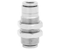 100290800 Norgren PNEUFIT 10 Series Straight Threaded Adaptor, Push In 8 mm to Push In 8 mm, Threaded Connection Style, 10029