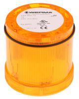 64430075 Werma 644 Series Yellow Steady Effect Beacon Unit, 24 V dc, LED Bulb, AC, DC, IP65